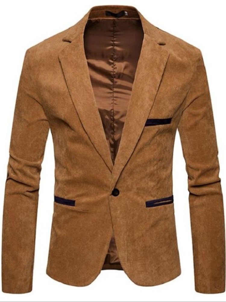 Blazer De Loisirs Mince Décontracté À Un Bouton Pour Hommes