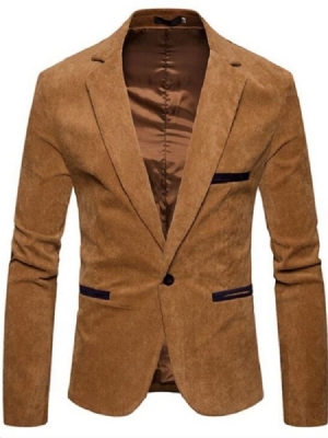 Blazer De Loisirs Mince Décontracté À Un Bouton Pour Hommes