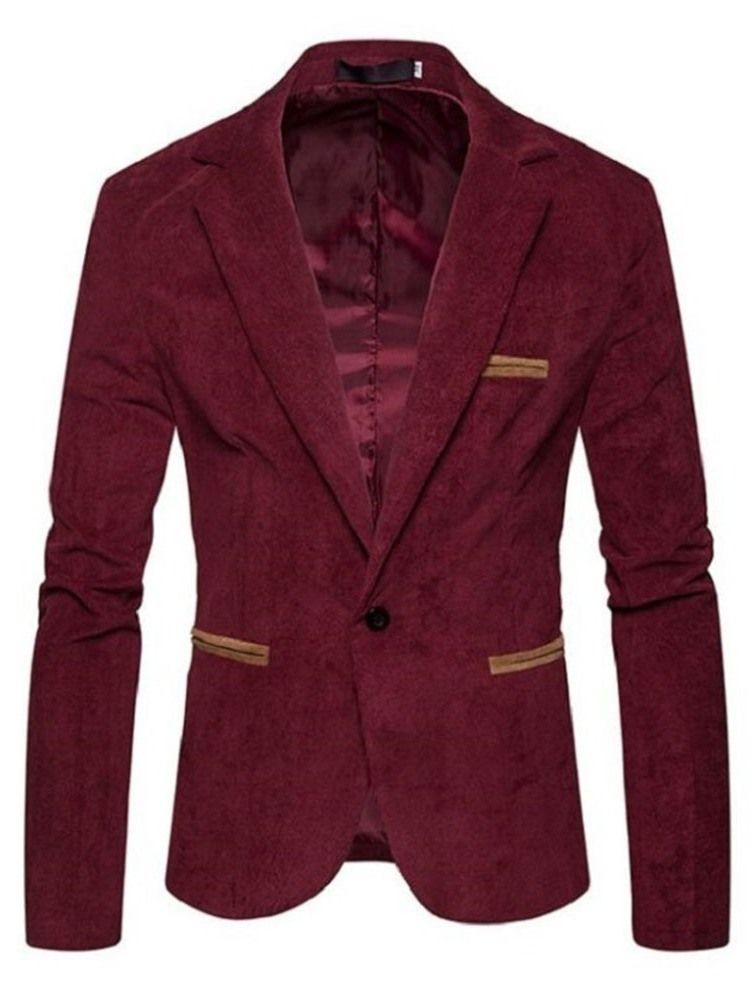 Blazer De Loisirs Mince Décontracté À Un Bouton Pour Hommes