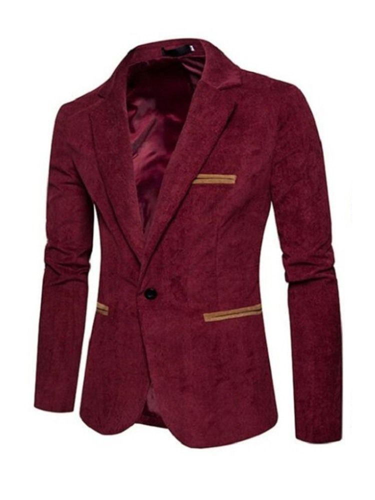 Blazer De Loisirs Mince Décontracté À Un Bouton Pour Hommes