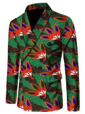 Blazer De Loisirs Mince De Style Ethnique Africain À Double Boutonnage Pour Hommes