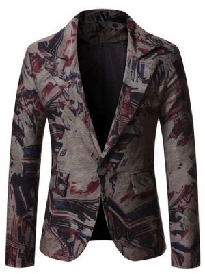 Blazer De Loisirs À Un Bouton Et À Revers Cranté Pour Hommes