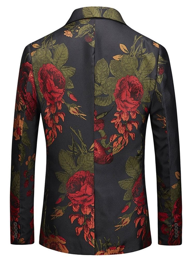 Blazer À Motif Floral À Un Bouton Et À Revers Cranté Pour Hommes