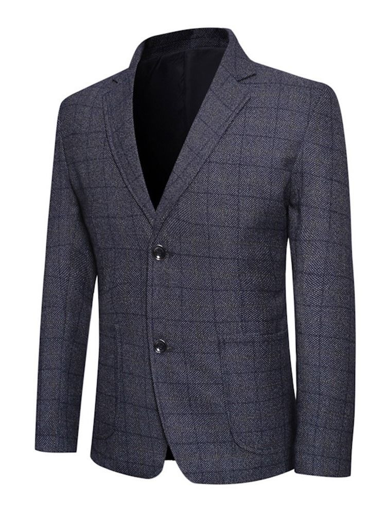 Blazer À Revers Pour Hommes À Boutonnage Simple Et Cranté