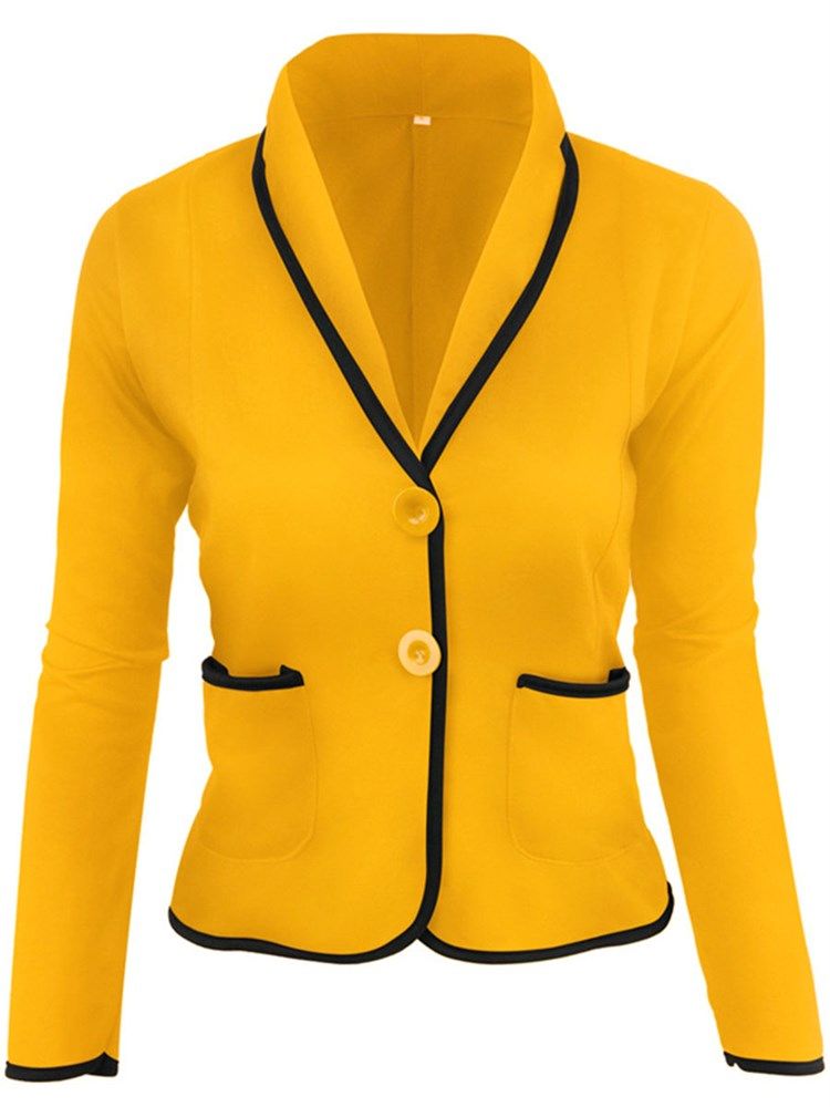 Blazer Simple Boutonnage À Manches Longues Pour Femmes D'automne Standard