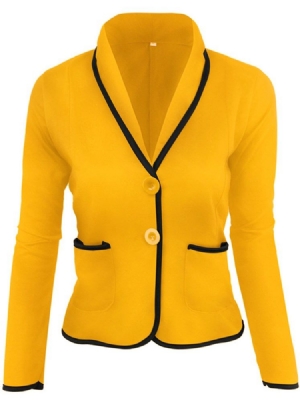 Blazer Simple Boutonnage À Manches Longues Pour Femmes D'automne Standard