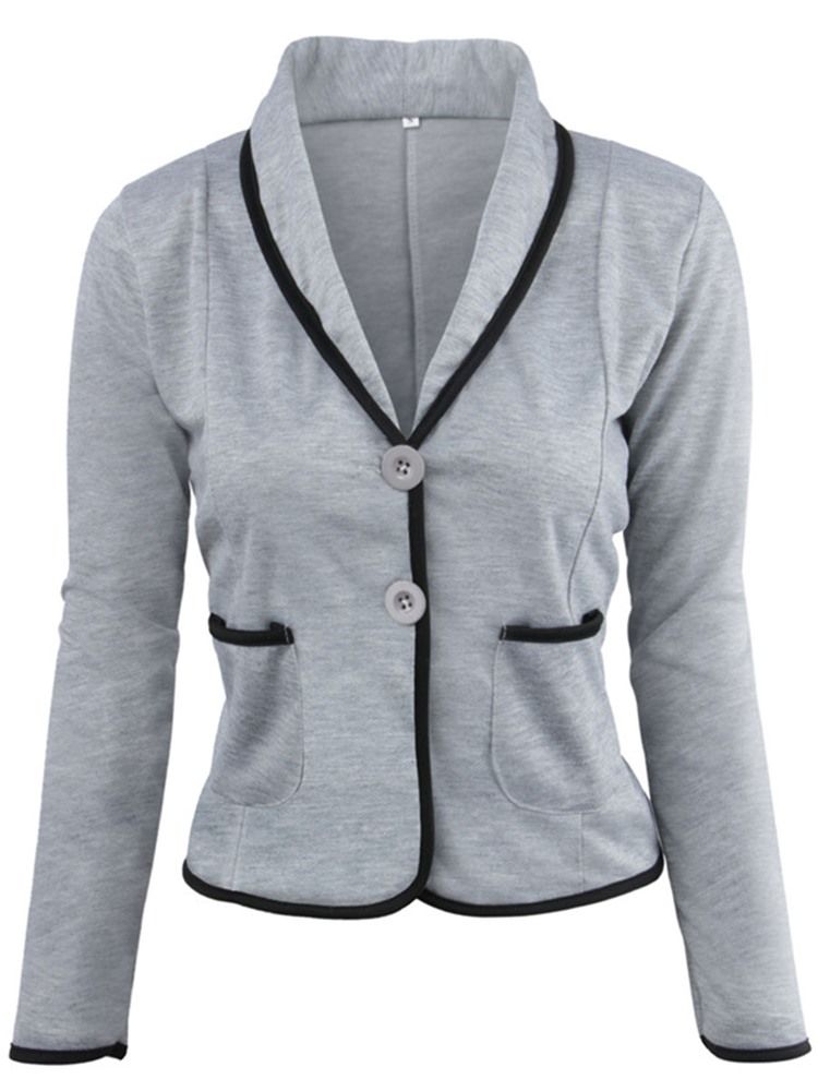 Blazer Simple Boutonnage À Manches Longues Pour Femmes D'automne Standard