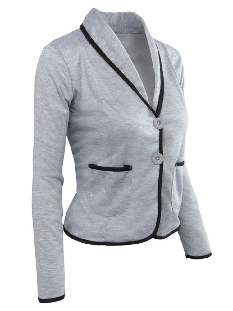 Blazer Simple Boutonnage À Manches Longues Pour Femmes D'automne Standard