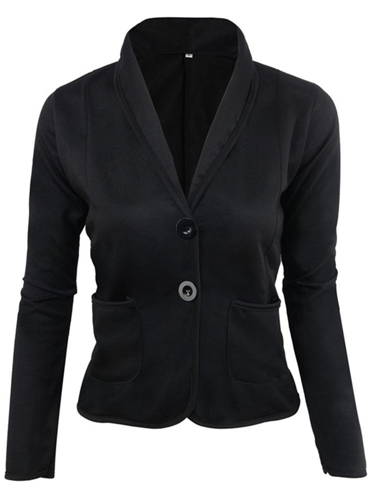 Blazer Simple Boutonnage À Manches Longues Pour Femmes D'automne Standard