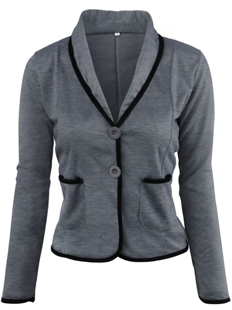 Blazer Simple Boutonnage À Manches Longues Pour Femmes D'automne Standard