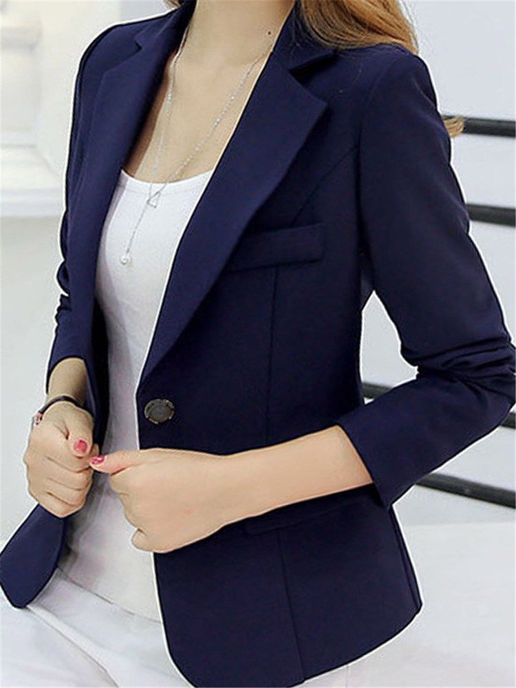 Blazer Slim Uni Pour Femme