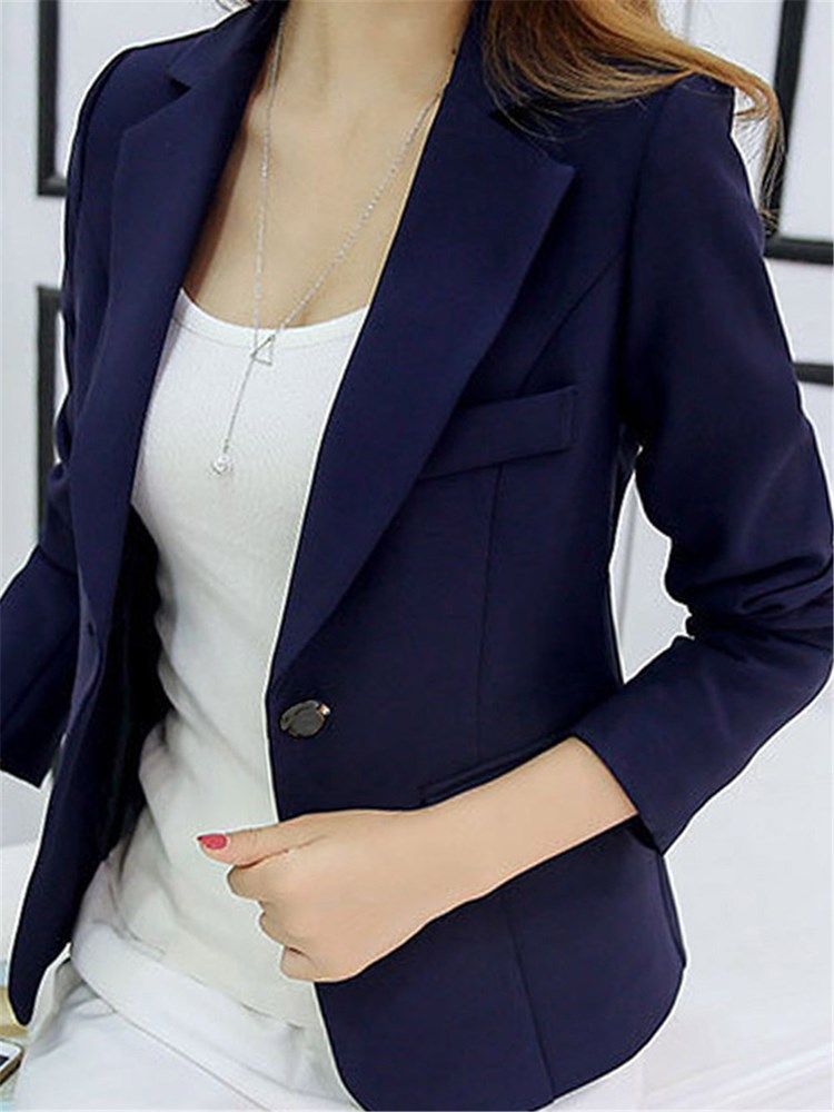 Blazer Slim Uni Pour Femme