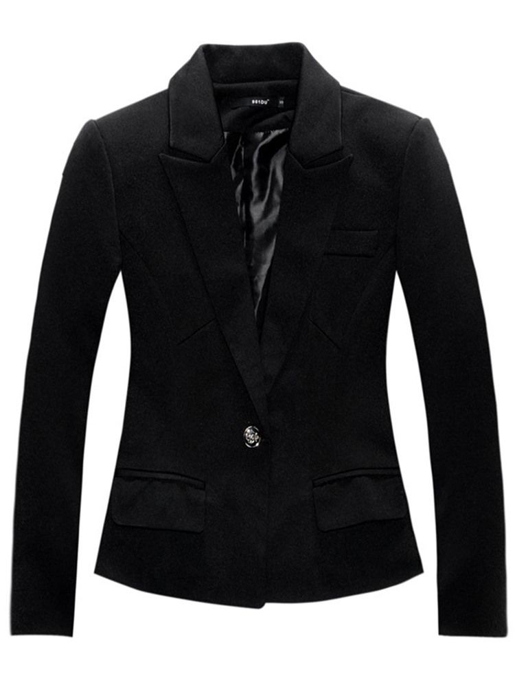 Blazer Uni À Un Bouton Et Revers Cranté Pour Femme