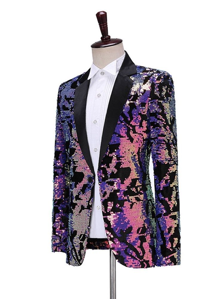 Block Sequins Costumes De Scène De Mode Blazers Pour Hommes