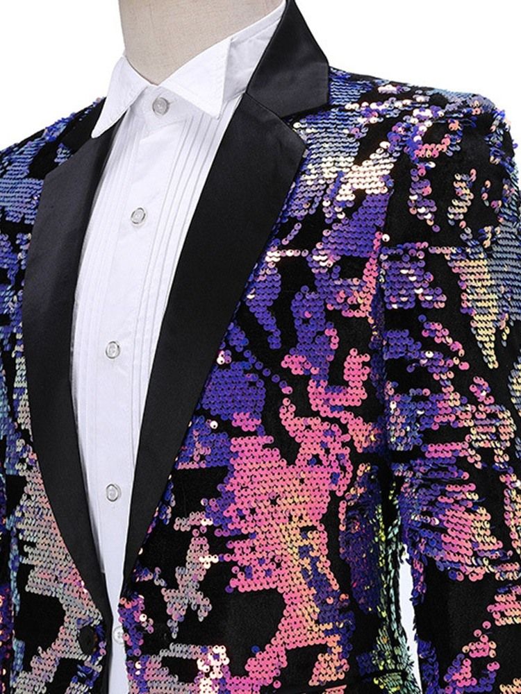 Block Sequins Costumes De Scène De Mode Blazers Pour Hommes