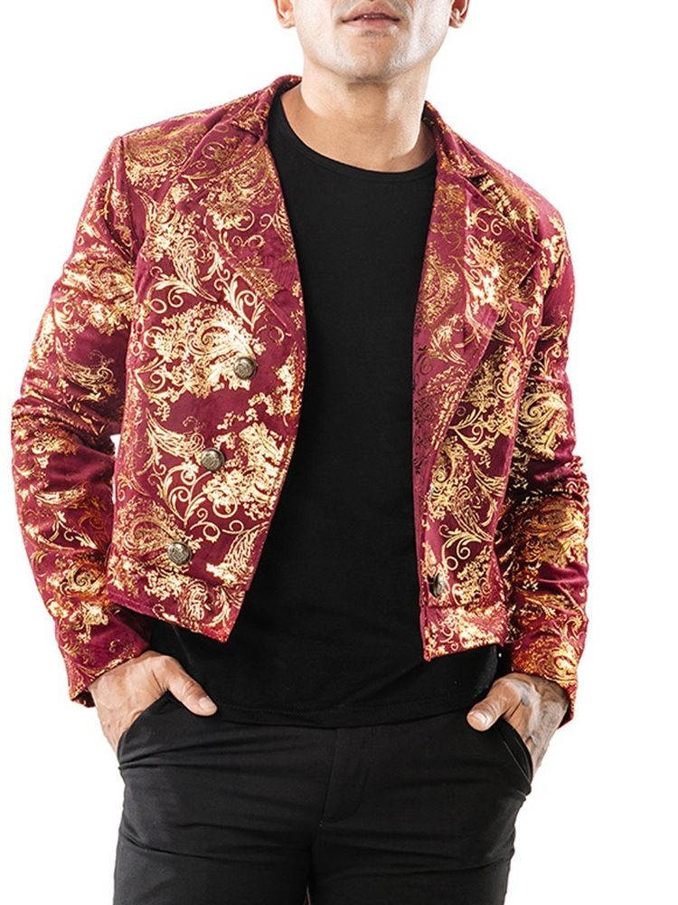 Costume De Blazer Pour Homme Machaon À Double Boutonnage Imprimé