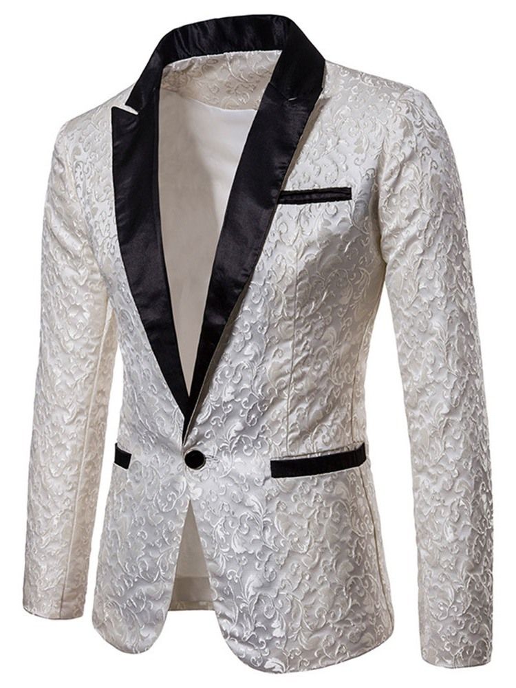 Costume De Blazer De Smoking Pour Homme Imprimé À Un Bouton