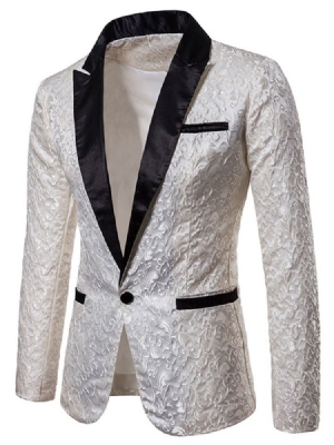 Costume De Blazer De Smoking Pour Homme Imprimé À Un Bouton