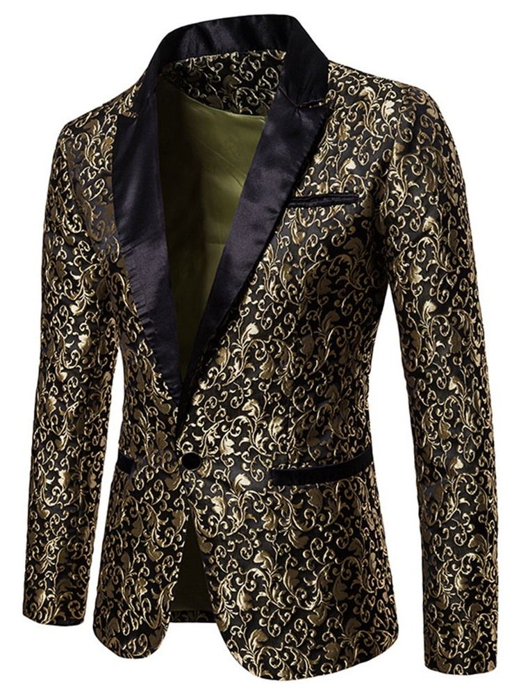 Costume De Blazer De Smoking Pour Homme Imprimé À Un Bouton