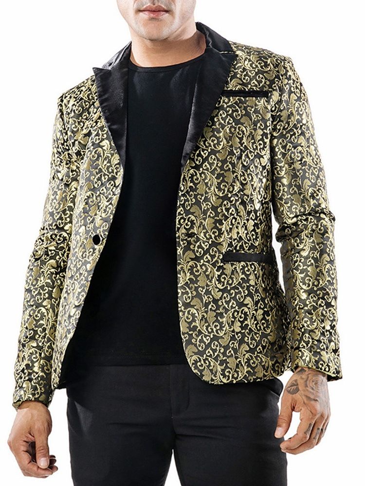 Costume De Blazer De Smoking Pour Homme Imprimé À Un Bouton