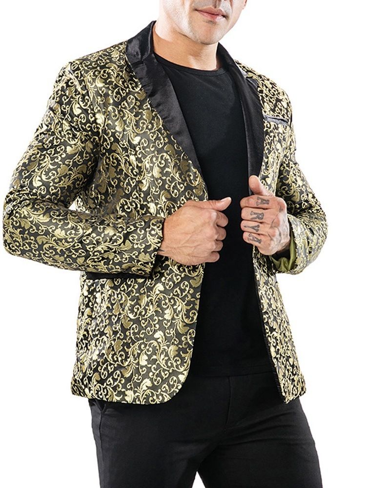 Costume De Blazer De Smoking Pour Homme Imprimé À Un Bouton