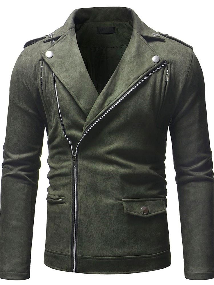 Veste Homme Zippée À Revers Uni