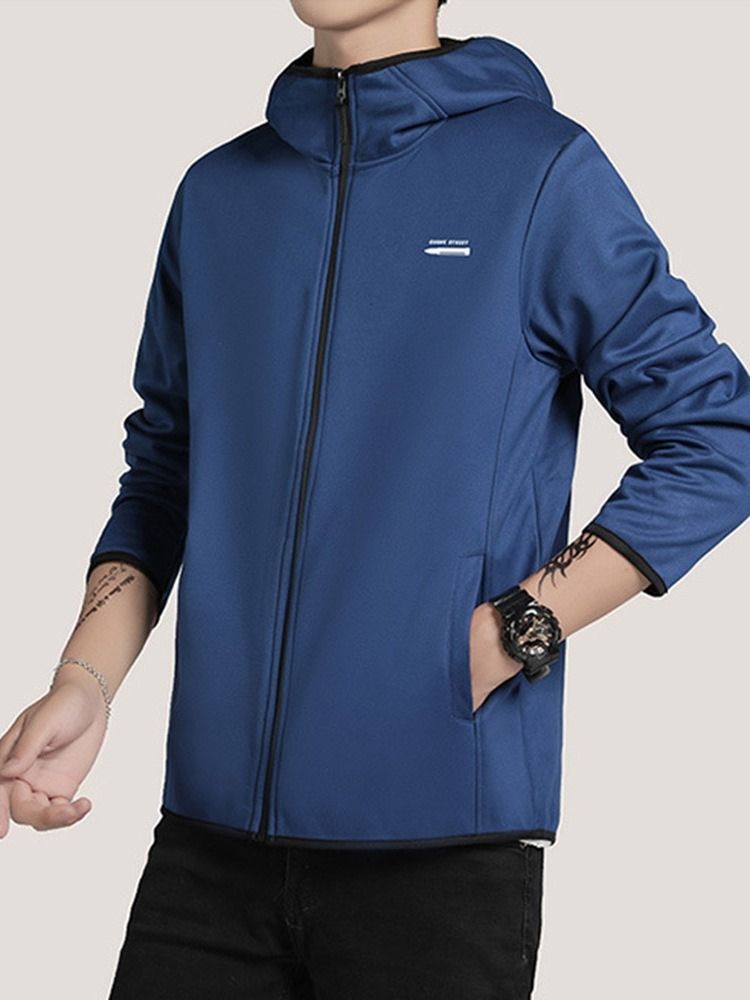 Veste Zippée À Capuche Et À Capuche Pour Hommes