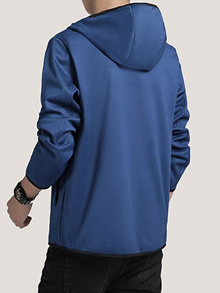 Veste Zippée À Capuche Et À Capuche Pour Hommes