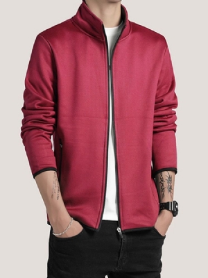 Zipper Col Montant Color Block Printemps Veste Européenne Pour Hommes