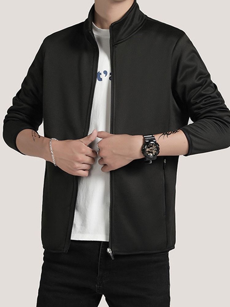 Zipper Col Montant Color Block Printemps Veste Européenne Pour Hommes