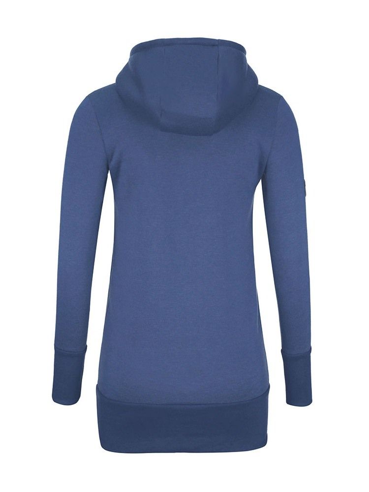 Sweat À Capuche Cool À Col Roulé Uni Mi-long Pour Femme