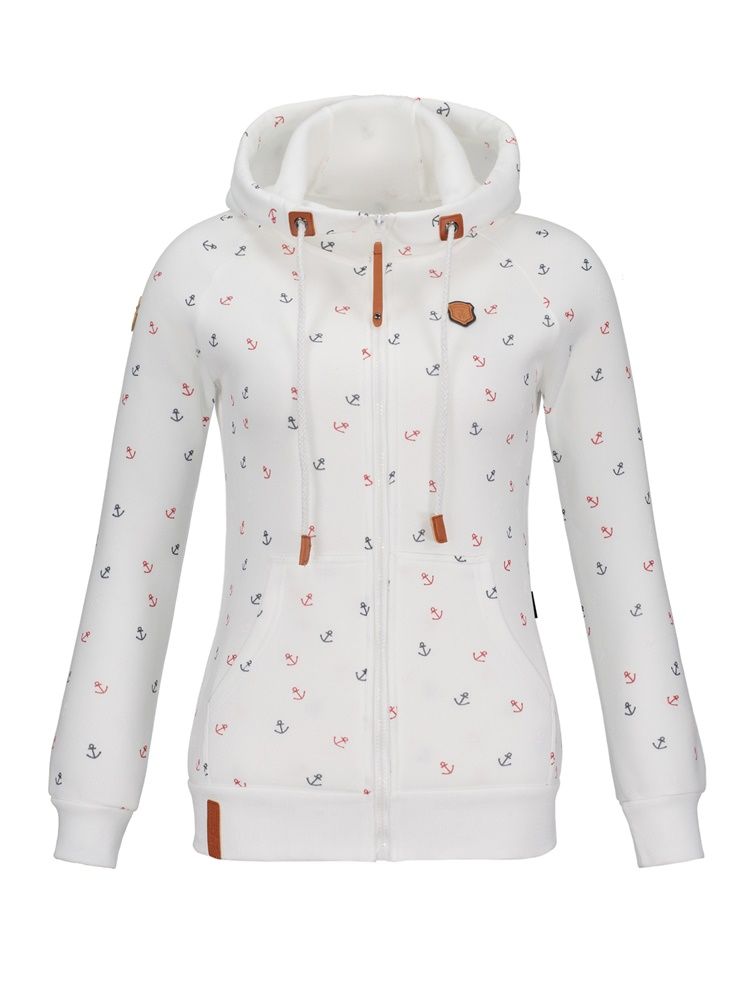 Vêtements Pour Femmes Cardigan Slim Prin À Capuche