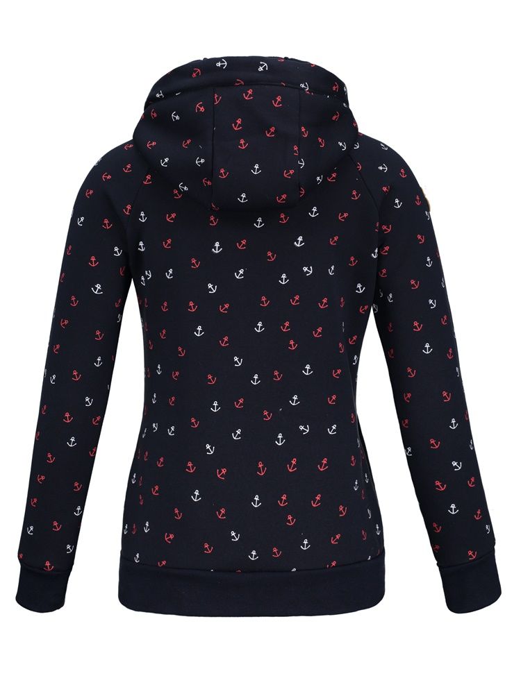 Vêtements Pour Femmes Cardigan Slim Prin À Capuche