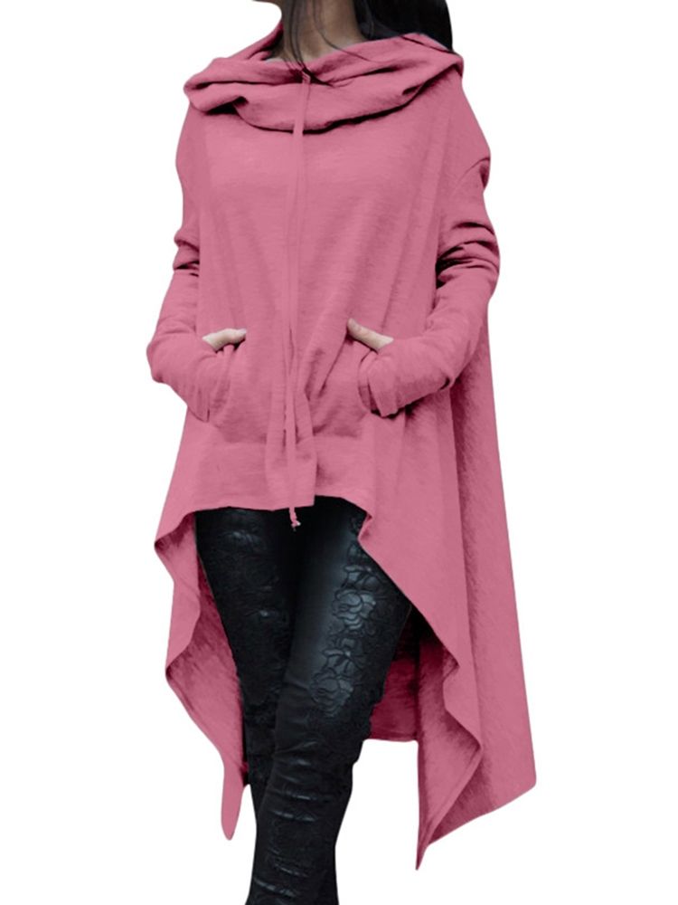 Robe Asymétrique À Capuche Asymétrique À Manches Longues Pour Femmes