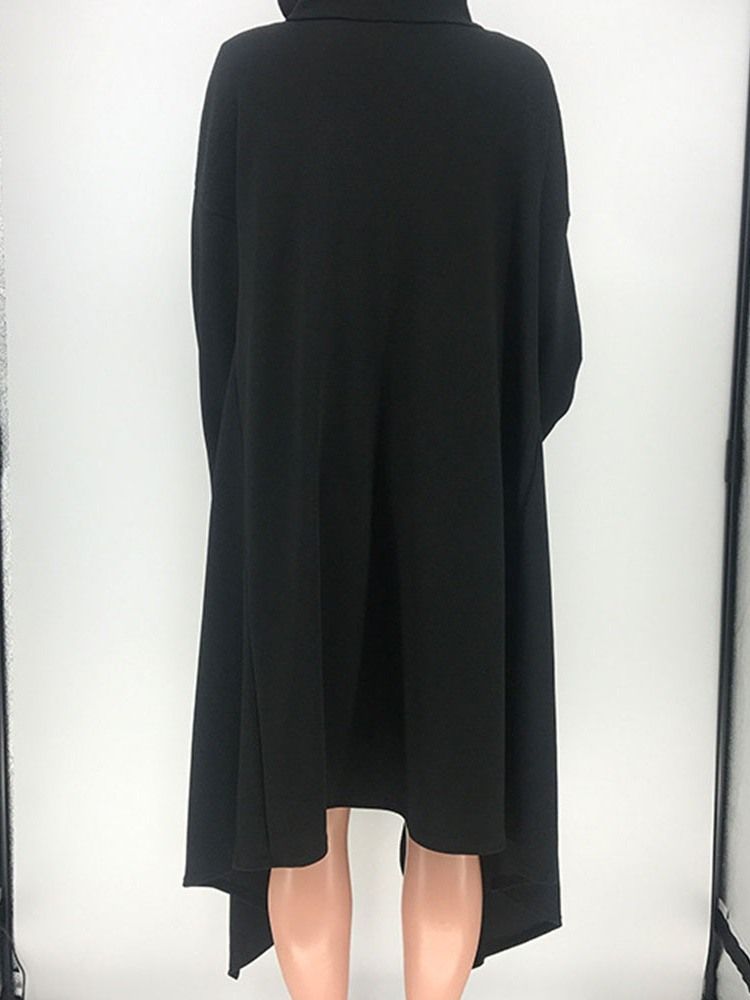 Robe D'automne Asymétrique À Manches Longues Et À Capuche Pour Femmes