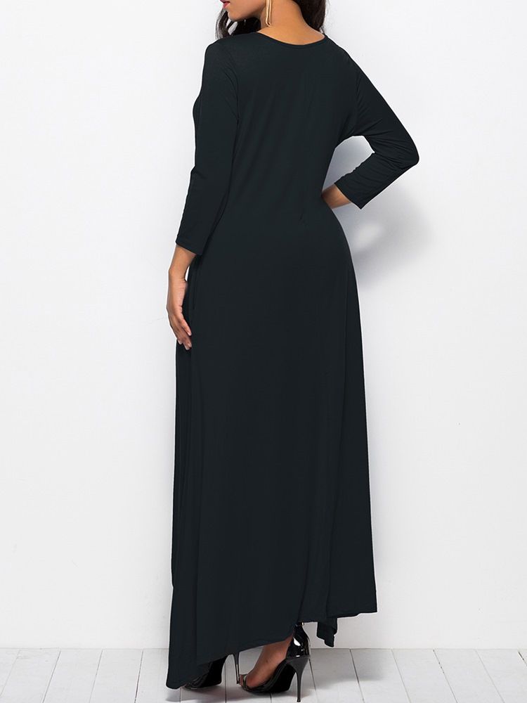 Robe Décontractée À Pull Asymétrique Simple Pour Femmes