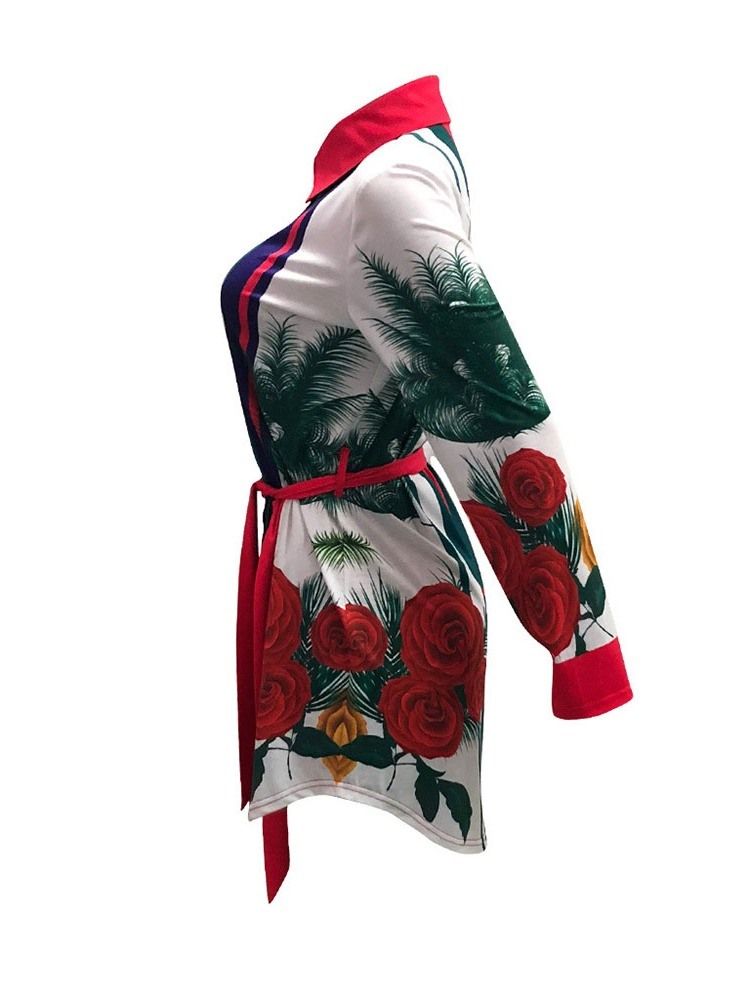 Robe Moulante Asymétrique À Manches Longues Et À Fleurs Pour Femmes