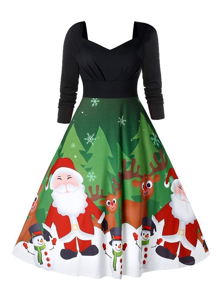 Robe De Noël À Manches Longues Et À Manches Longues Pour Femmes