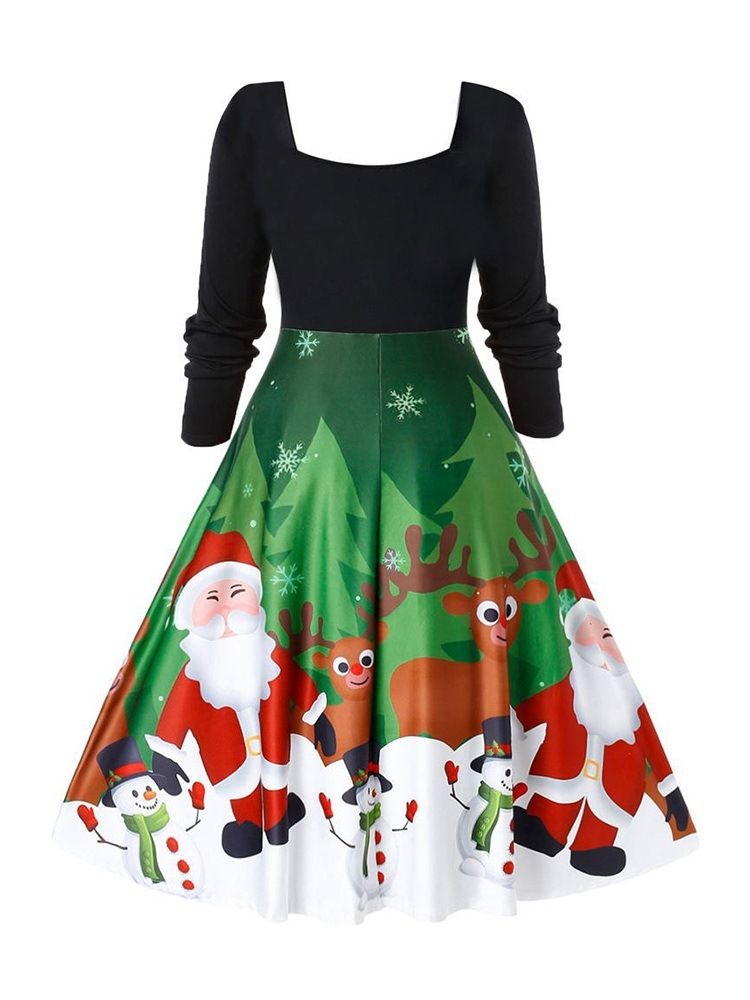 Robe De Noël À Manches Longues Et À Manches Longues Pour Femmes