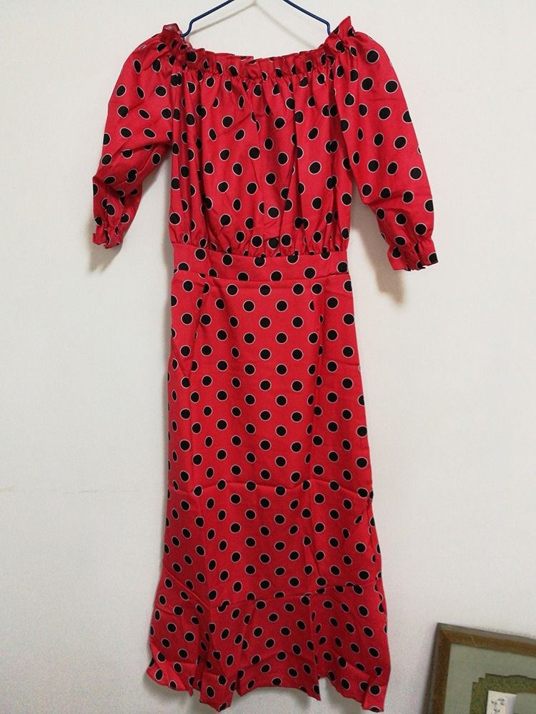 Robe De Nuit À Volants Et À Épaules Dénudées Pour Femmes