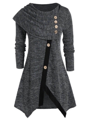 Robe Pull Asymétrique Asymétrique À Manches Neufs Au-dessus Du Genou Pour Femmes