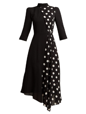 Robe Pull Asymétrique À Pois Pour Femmes