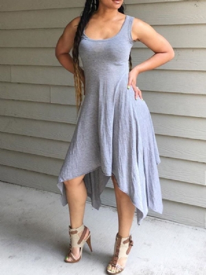 Robe Pull Asymétrique Sans Manches À Taille Moyenne Pour Femme