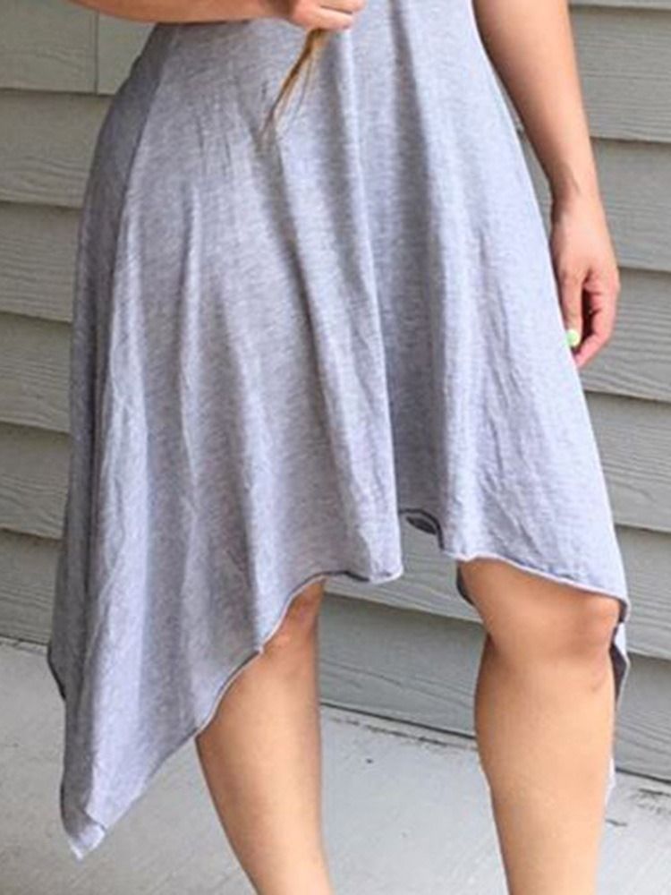 Robe Pull Asymétrique Sans Manches À Taille Moyenne Pour Femme