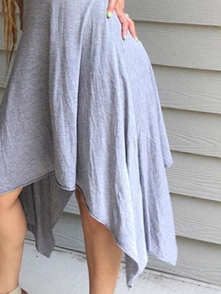 Robe Pull Asymétrique Sans Manches À Taille Moyenne Pour Femme