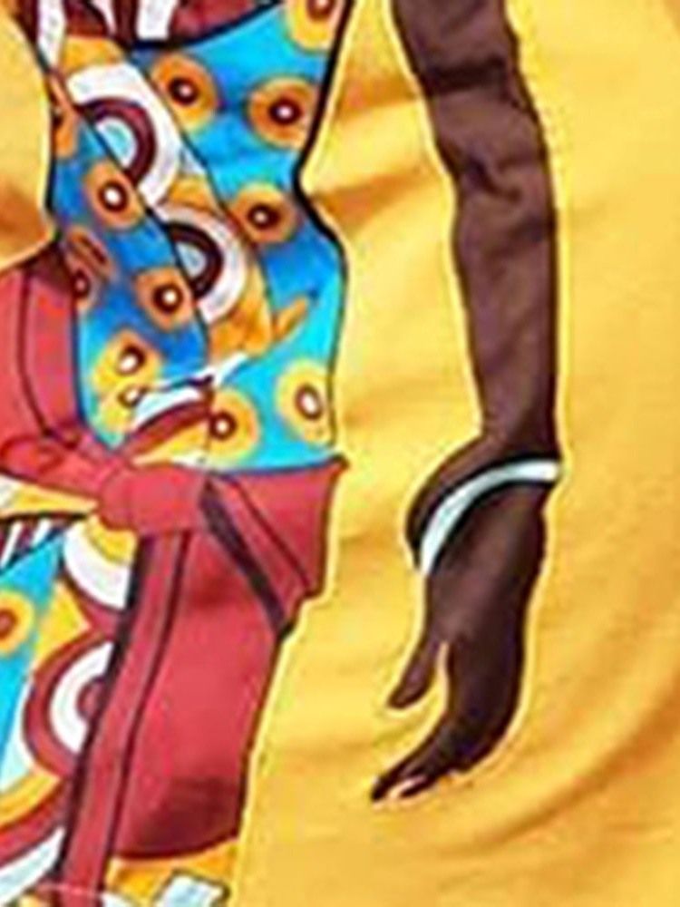 Robe Régulière Asymétrique À Manches Courtes Africaines Pour Femmes