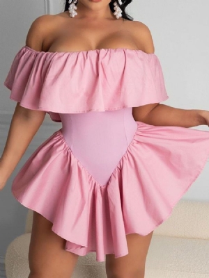 Robe Sexy À Manches Courtes Et Épaules Dénudées Pour Femmes