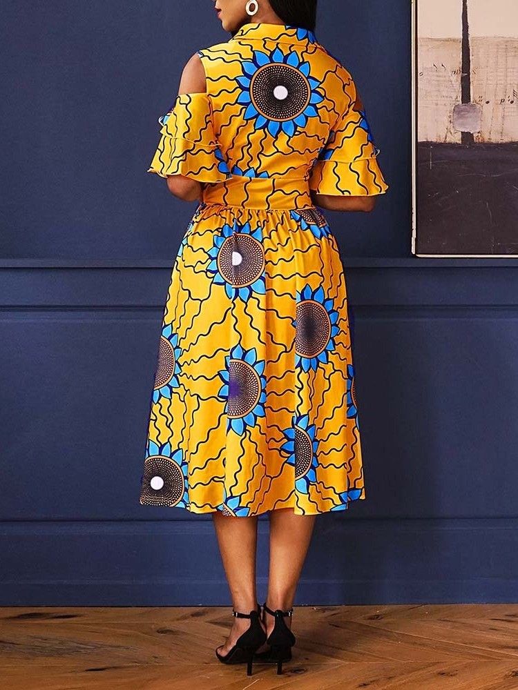 Robe Trapèze À Imprimé Floral À La Mode Africaine Pour Femmes