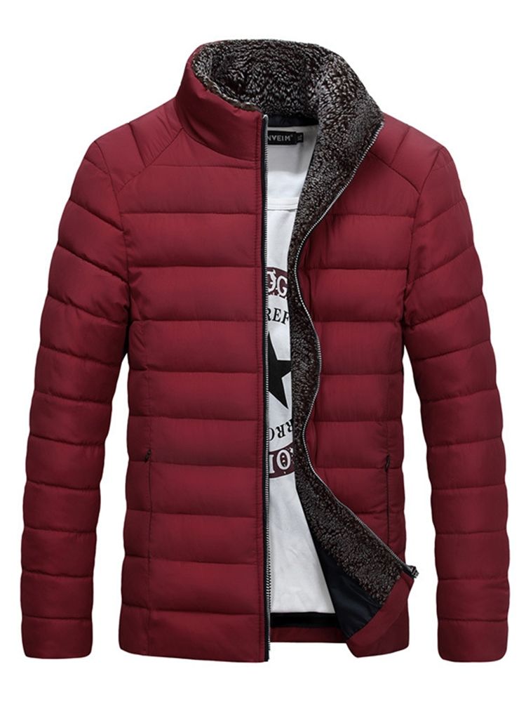 Col Montant Uni Épaississant Le Manteau D'hiver Chaud Vogue Pour Hommes