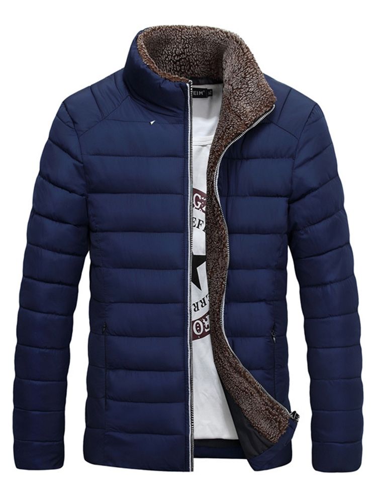 Col Montant Uni Épaississant Le Manteau D'hiver Chaud Vogue Pour Hommes